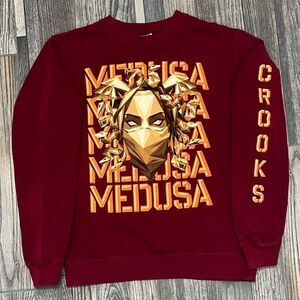 🔥🔥 CROOK’S & CASTLES MEDUSA Skate Crewneck‎ Pullover Sweatshirt Men Sz Medium